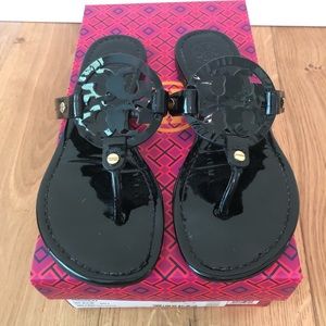 Tory Burch Miller Sandal - Black Patent 7.5
